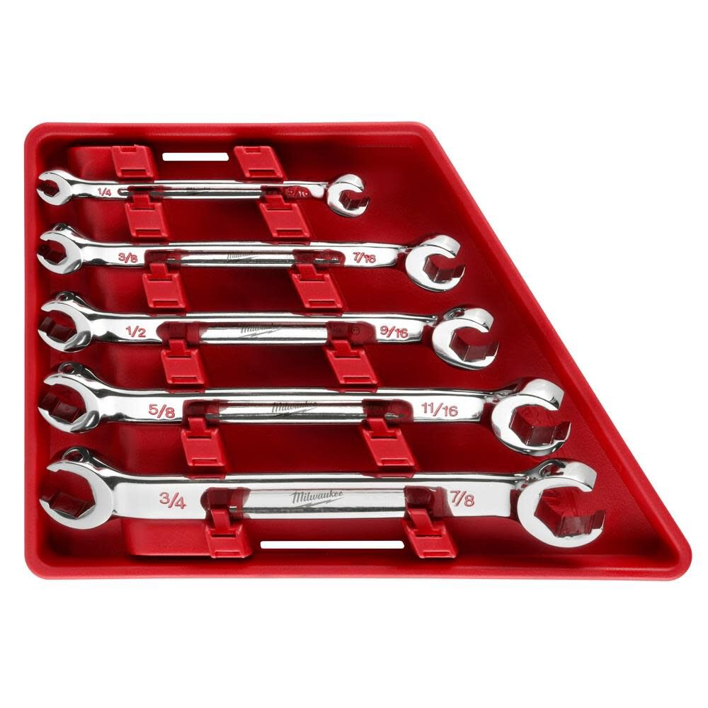 Milwaukee Wrench Set Double End Flare Nut SAE 5pc 48 22 9470