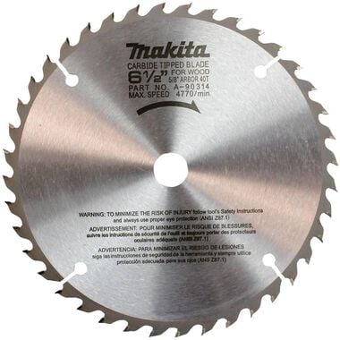 Makita 6-1/2 In. Carbide Blade 40T, large image number 0