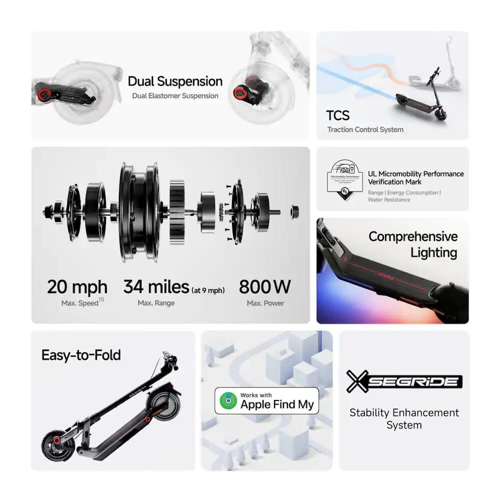 Segway E3 Pro Electric Scooter 20 MPH Black & Gray, large image number 4