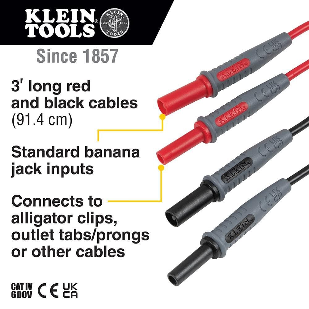 Klein Tools 3' Lead Adapters Red & Black, large image number 2