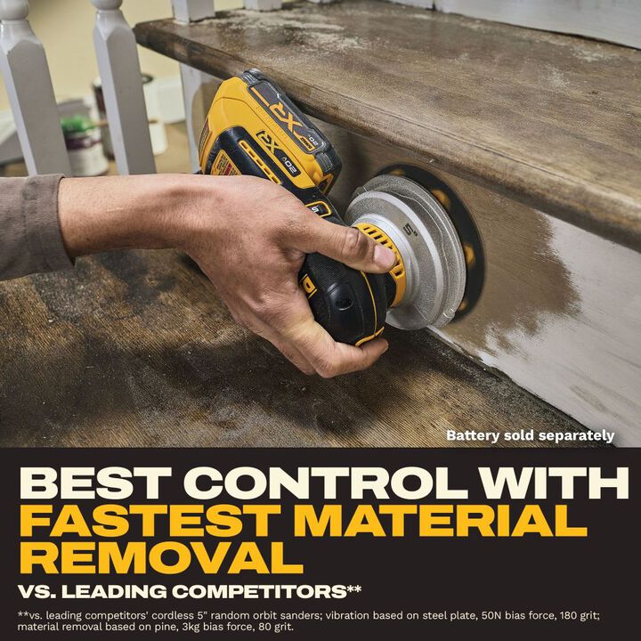 DEWALT Promotional 20V MAX XR 5 Inch Random Orbital Sander (Bare Tool), large image number 3