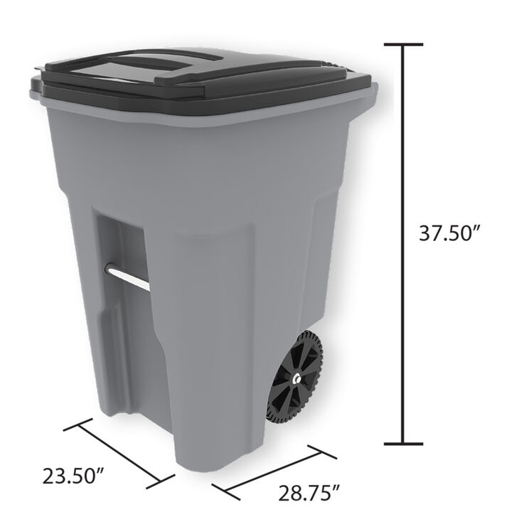 Toter 48 Gallon Trash Can with Smooth Wheels and Lid, large image number 8