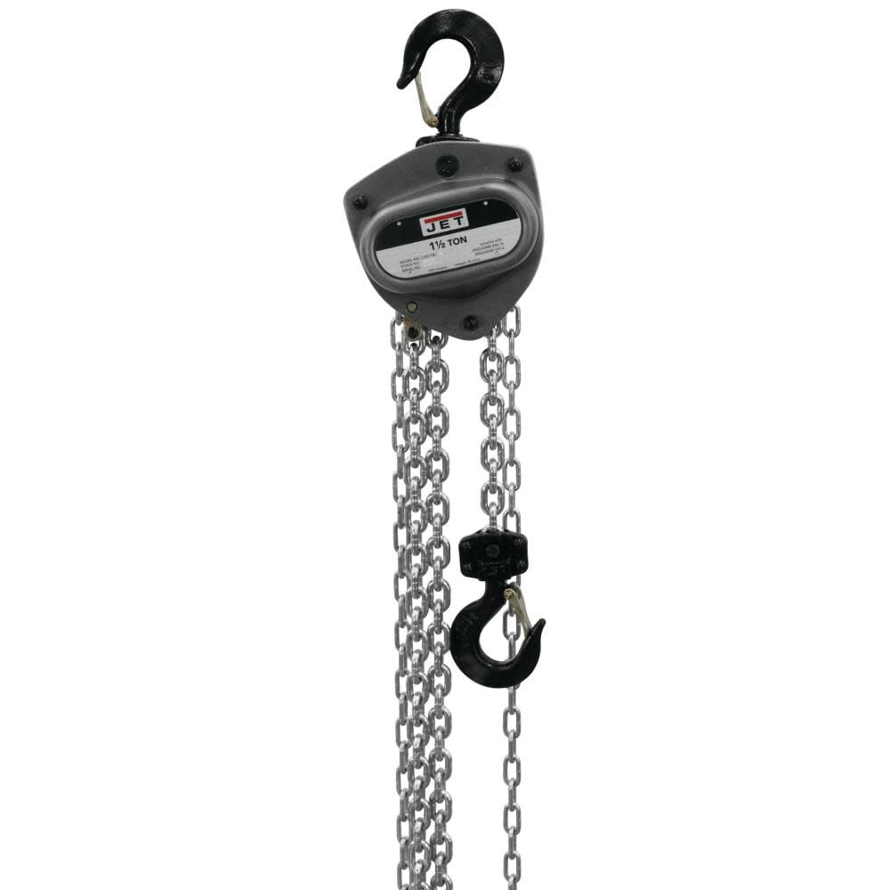 JET L100-150WO-80 1-1/2 Ton Hand Chain Hoist 80 Ft. Lift with Overload Protection – 201180
