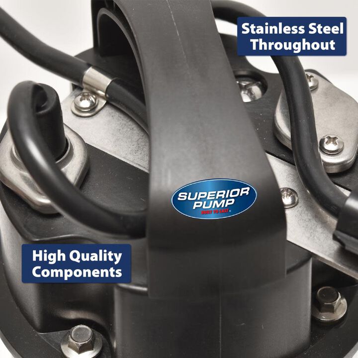 Superior Pump 1/2 HP Stainless Steel and Cast Iron Sump Pump with Vertical Switch, large image number 8