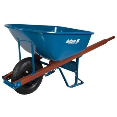 Jackson 6 cu. ft. Steel Contractor Wheelbarrow with Single Knobby Tire