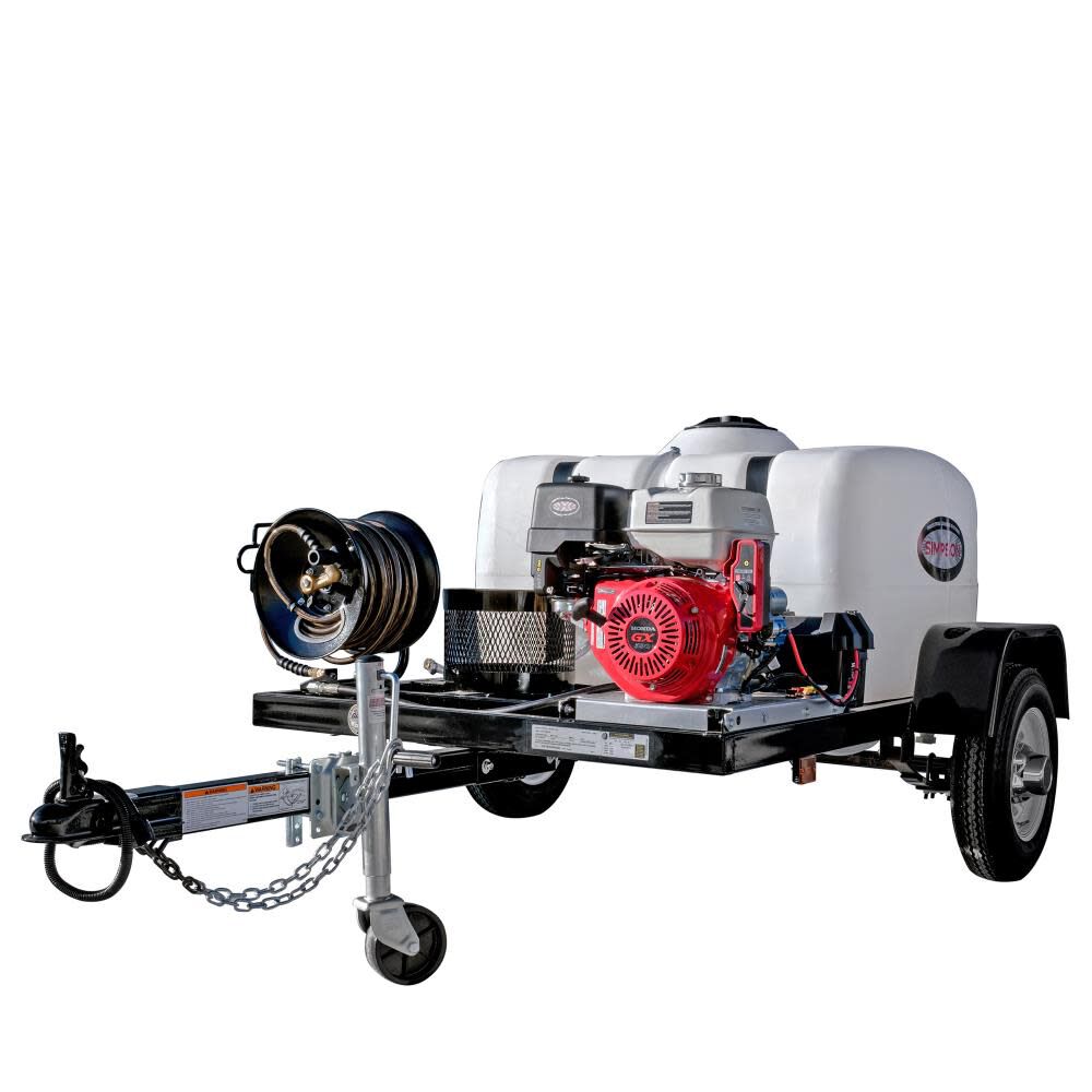 Simpson 4200 PSI 4.0 PGM Gas Powered Cold Water Pressure Washer Trailer with 5 Spray Tips – 95003