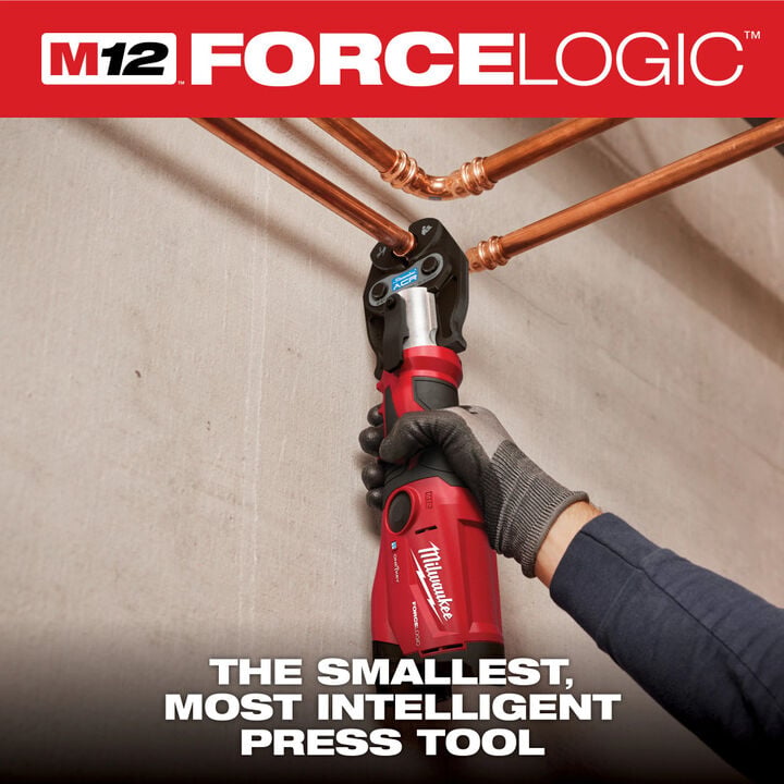 Milwaukee M12 FORCE LOGIC Press Tool Kit with ONE KEY with 3/8 Inch, 3/4 Inch, & 7/8 Inch Streamline ACR Press Jaws, large image number 3