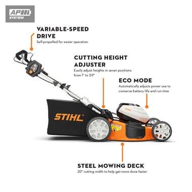 Stihl RMA 510 V 21 in Lawn Mower with AP300S Battery & AL300 Charger, large image number 1