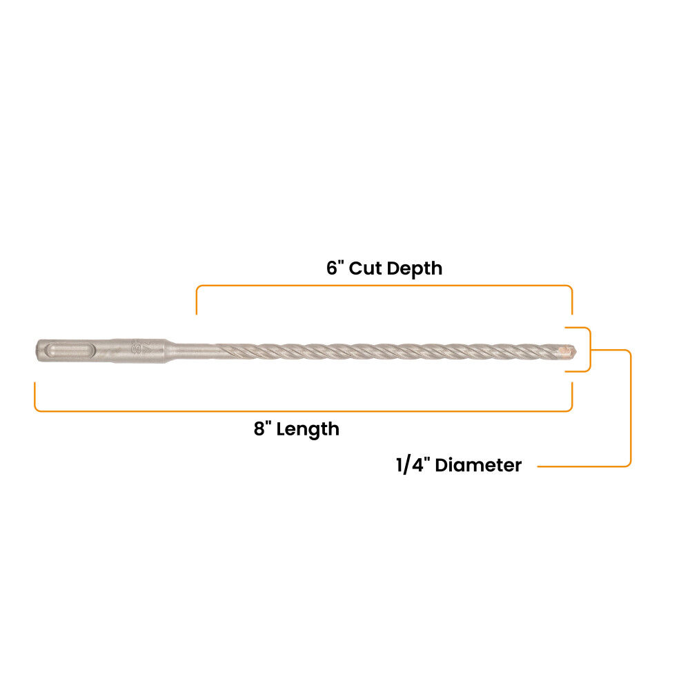 Spyder 1/4 Inch x 8 Inch SDS-Plus 4-Cutter Carbide-Tip Rotary Hammer Drill Bit, large image number 7