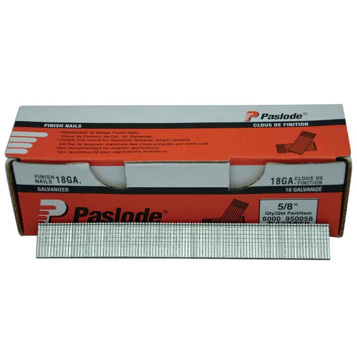 Paslode 18 Gauge 5/8 Inch Galvanized Steel Finish Nail, large image number 1