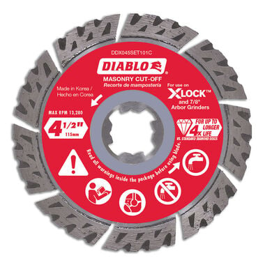 Diablo Tools 4-1/2 in. Diamond Segmented Turbo Masonry Cut-Off with X-LOCK arbor