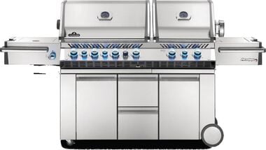 Napoleon Prestige PRO 825 Propane Gas Grill with Power Side Burner and Infrared Rear & Bottom Burners Stainless Steel