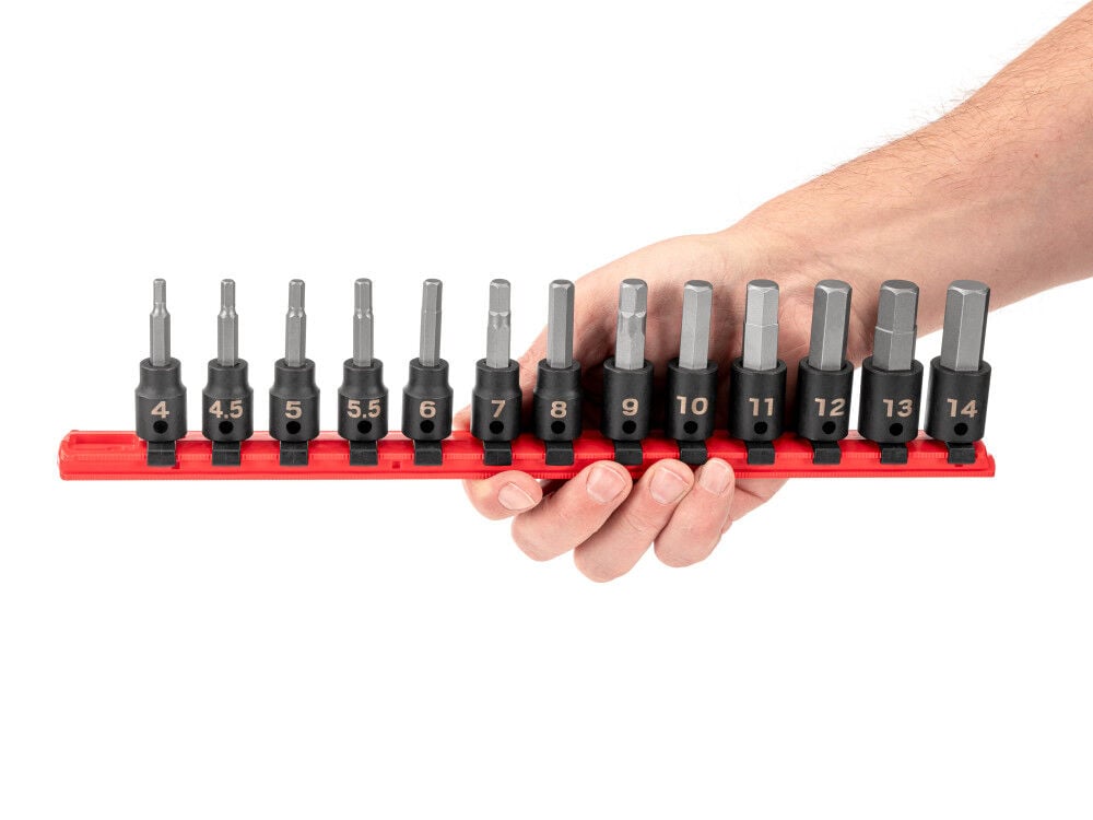 Tekton 3/8 Inch Hex Impact Bit Socket Set, 13 Piece (4-14 mm), large image number 3