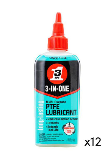 3-In-One 4-oz PTFE Lube Drip Oil 12pk