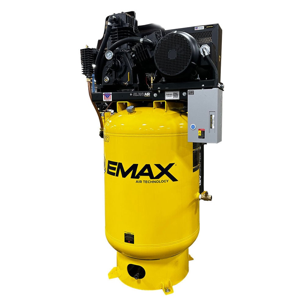 EMAX 208V 15HP 3PH 120 Gallon Vertical Air Compressor, large image number 1