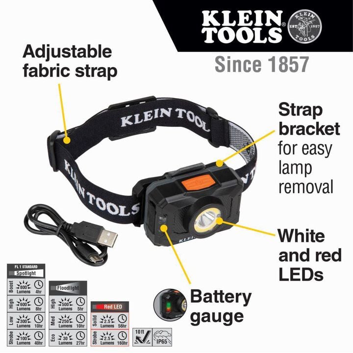 Klein Tools 2 Color LED Headlamp Rechargeable, large image number 1
