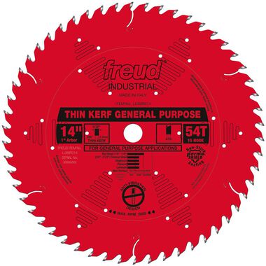 Freud 14 In. x 54T Thin Kerf General Purpose Blade, large image number 0
