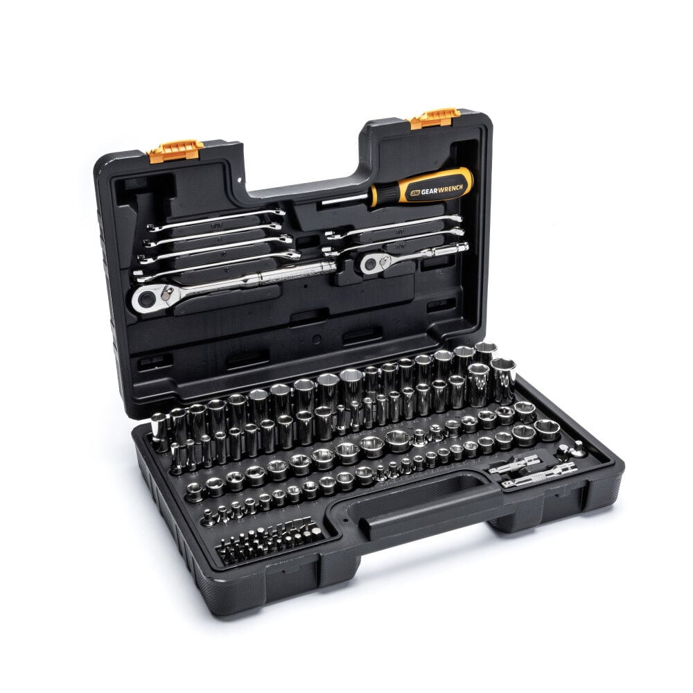 GEARWRENCH 1/4 Inch, 3/8 Inch SAE/MM Mechanics Hand Tool Set, 121 Piece, large image number 3