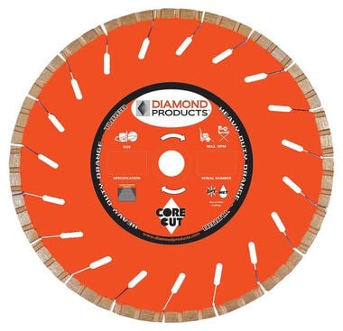 Diamond Products 14 In. x .125 In. x UNV Heavy Duty Orange H.P. Turbo Blade