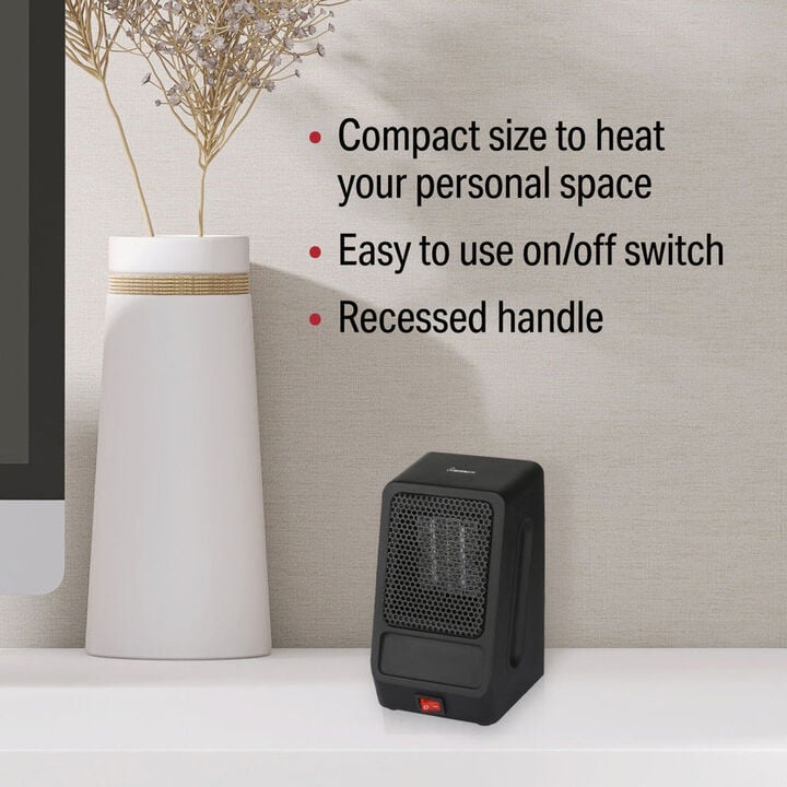 VisionAir 7 In. 400W 1365 Btu 65 Sq-Ft. Personal Ceramic Heater, large image number 4