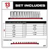 Milwaukee 1/2 Inch Deep 12 Point Socket Set, SAE, 13 Pieces, small image number 2