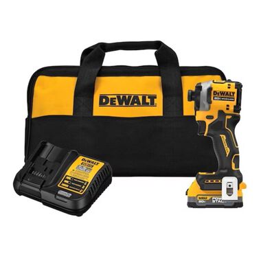 DEWALT ATOMIC Brushless Cordless 1/4in 3 Speed Impact Driver with POWERSTACK Compact Battery