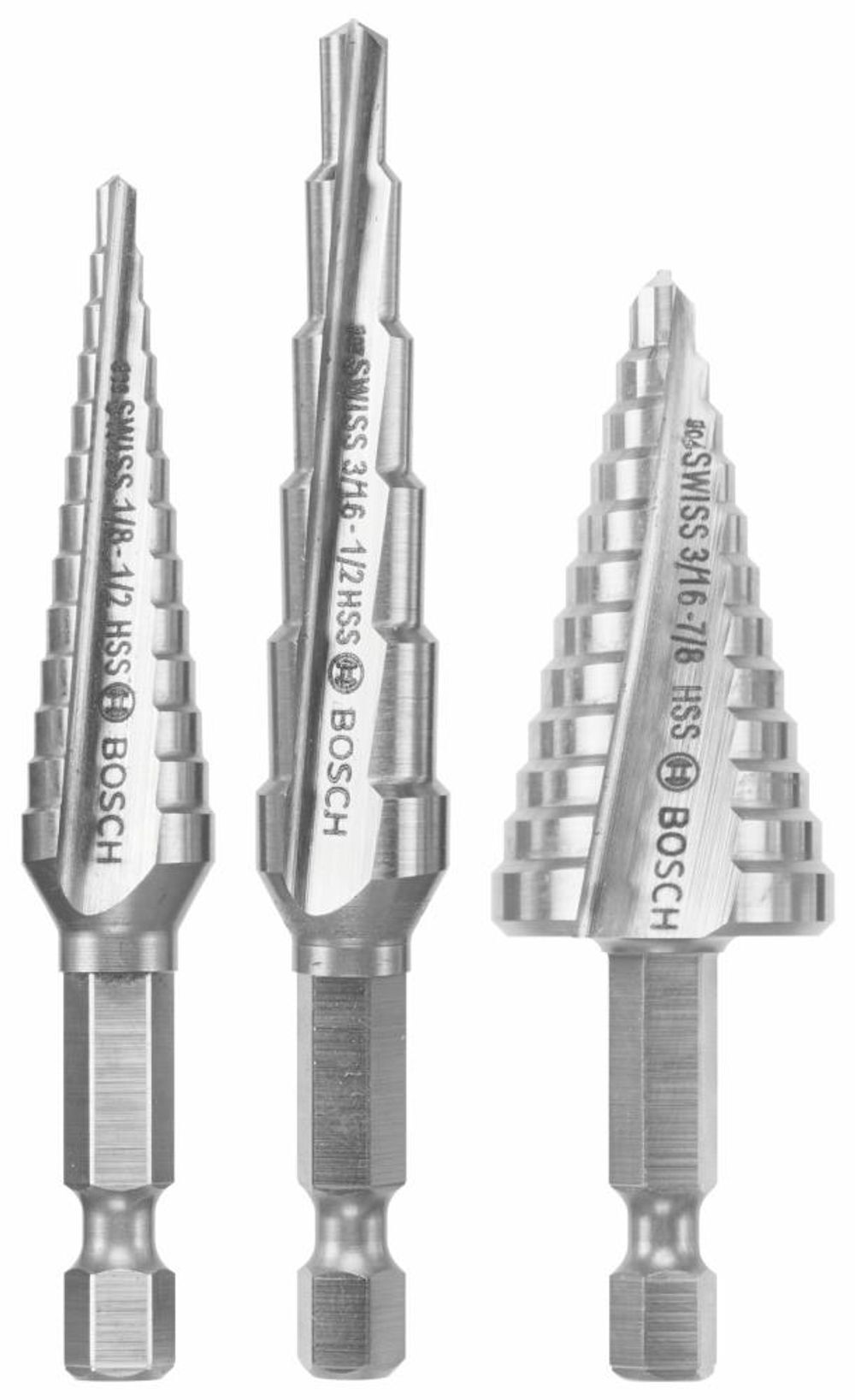 Bosch High Speed Steel Impact Tough Turbo Step Drill Bit Set 3pc, large image number 6