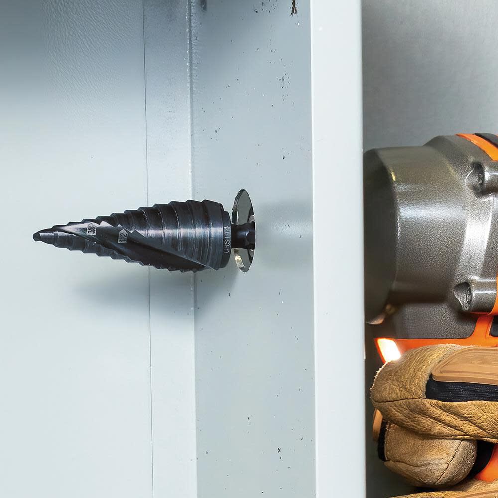 Klein Tools 7/8in to 1-1/8in Quick Release Sprial Flute Step Drill Bit, large image number 9