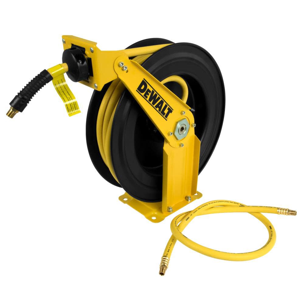 DEWALT 3 8 in. x 50 ft. Double Arm Auto Retracting Air Hose Reel