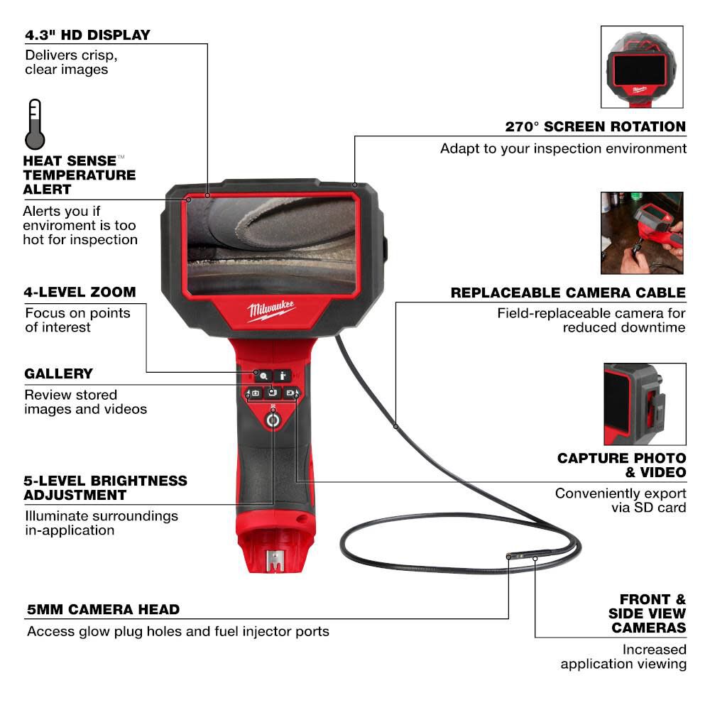 Milwaukee M12 Auto Technician Borescope (Bare Tool) 315020 from