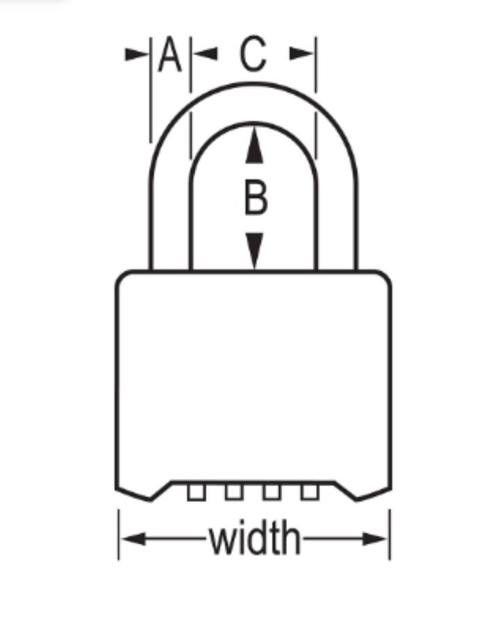 Master Lock 2 Inch Padlock Wide Resettable Combination Brass with 2 1/4 Inch Shackle, large image number 5