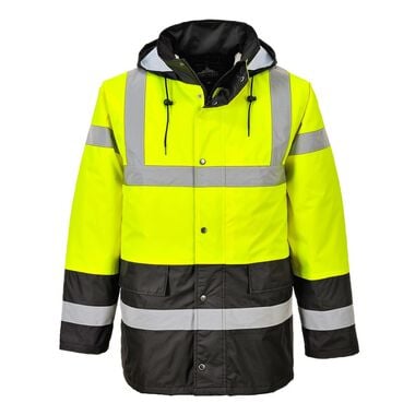 Portwest Yellow and Black Hi-Vis Contrast Traffic Jacket - 4XL