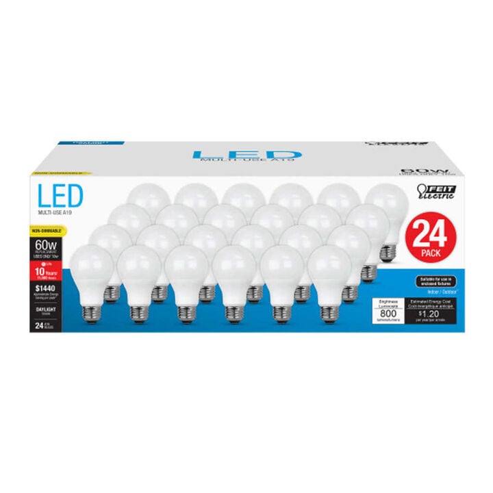 Feit Electric 60W A19 Daylight Non-Dimmable LED Bulb 24pk, large image number 1