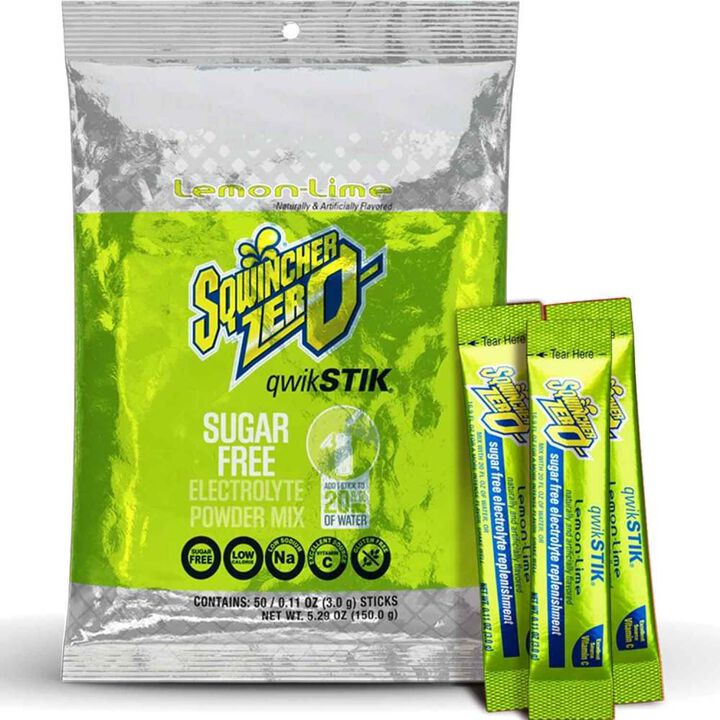 Sqwincher Zero Qwik Stik Electrolytes Replacement Single Serve Hydration Pack 50 Pieces, swatch