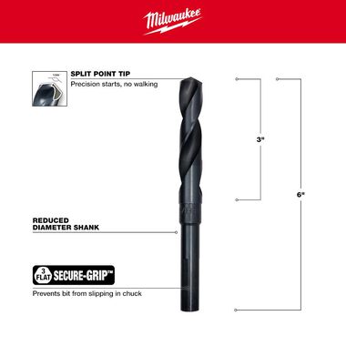 Milwaukee 5/8 in. S&D Black Oxide Drill Bit, large image number 2