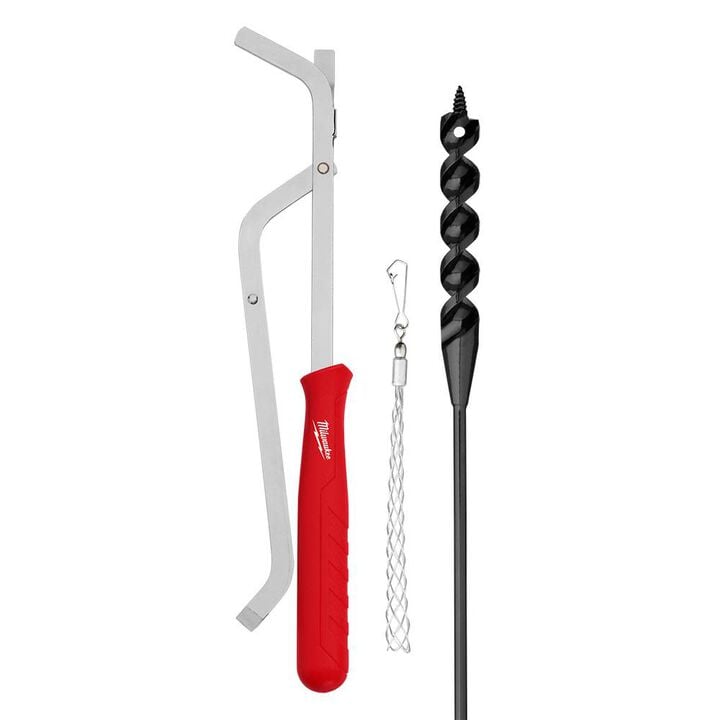 Milwaukee 9/16 Inch x 54 Inches Flexible Cable Auger Bit 3 Piece Set