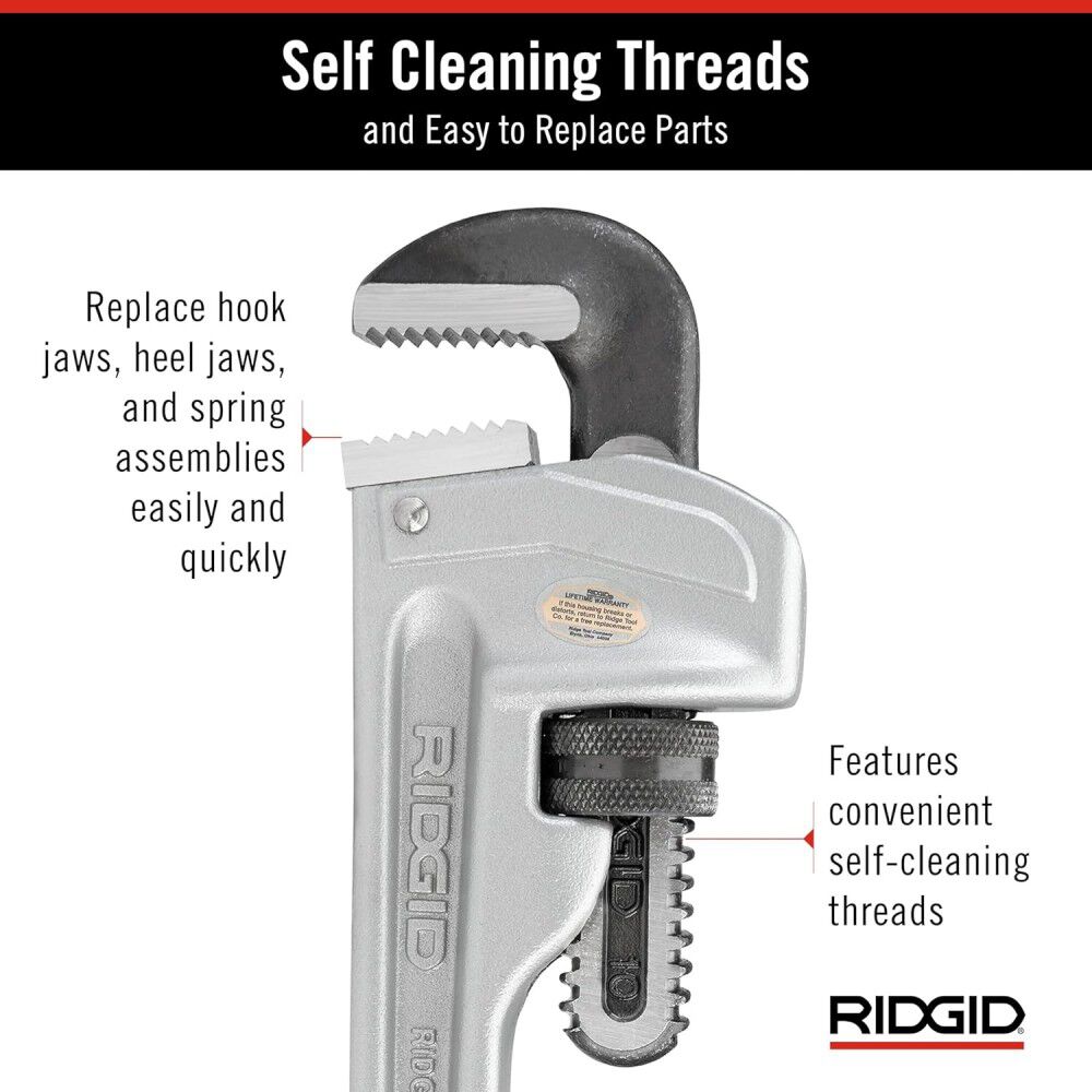 Ridgid 10 Inch and 18 Inch Aluminum Pipe Wrench Bundle, large image number 8