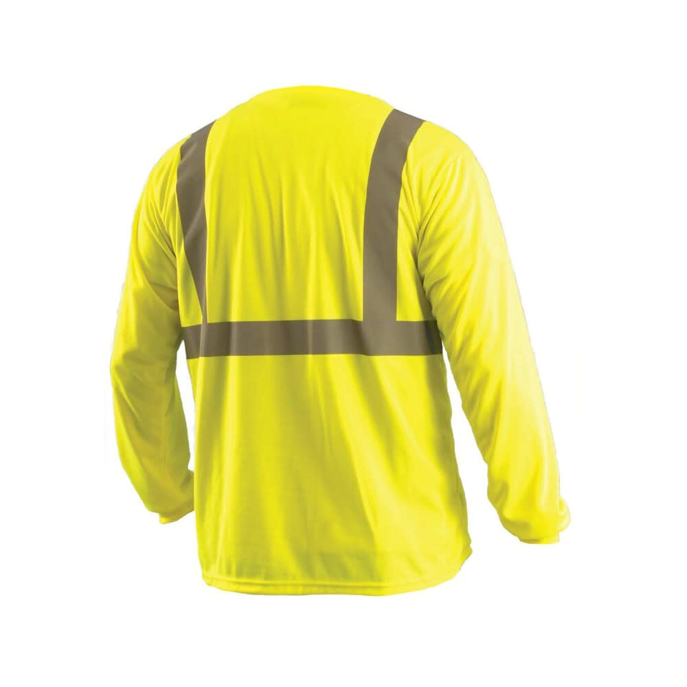 Occunomix Hi-Vis Yellow Class 2 Classic Wicking Birdseye T-Shirt Long Sleeve 2X, large image number 2