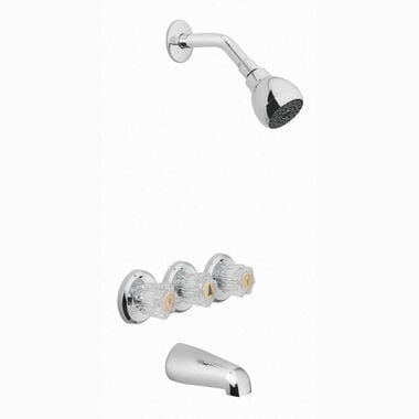 Oakbrook Essentials Tub & Shower Faucet Three Handle Chrome