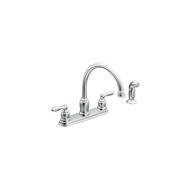 Moen Caldwell Chrome 2 Handle High Arc Kitchen Faucet with Spray, large image number 0