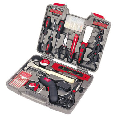 Apollo Precision Tools 144 Piece Household Tool Kit with 4.8V Cordless Screwdriver