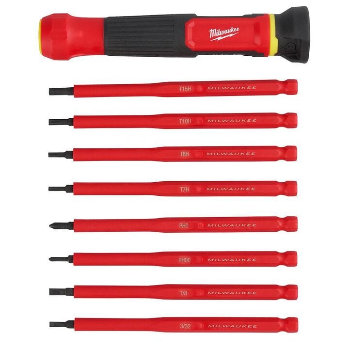 Milwaukee 8-in-1 1000V Insulated Precision Multi-Bit Screwdriver Set, large image number 4