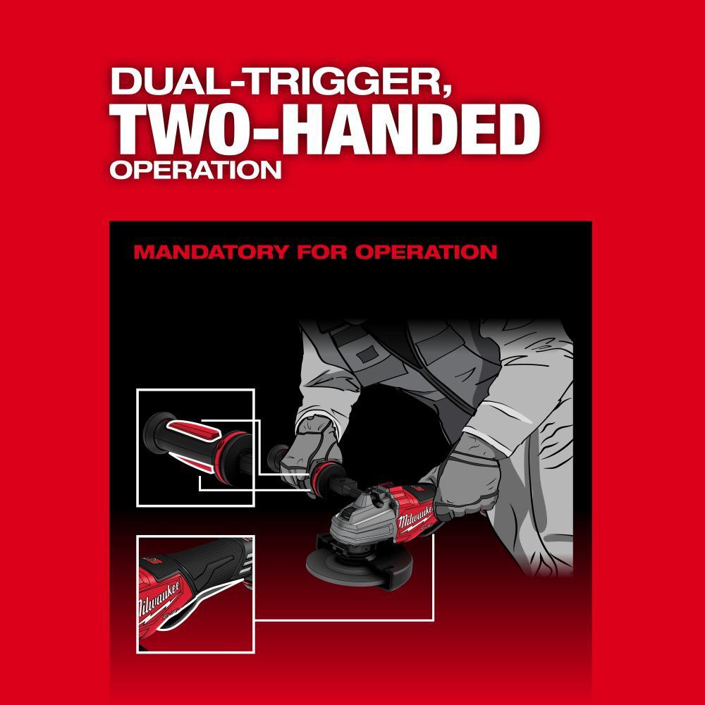 Milwaukee M18 FUEL ONE KEY 4 1/2 Inch Dual Trigger Braking Grinder with Paddle Switch & M18 REDLITHIUM HIGH OUTPUT XC5 Battery, large image number 7