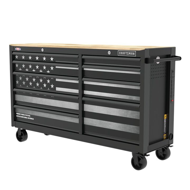 CRAFTSMAN 63 Inch Black and White Patriotic Rolling Workstation