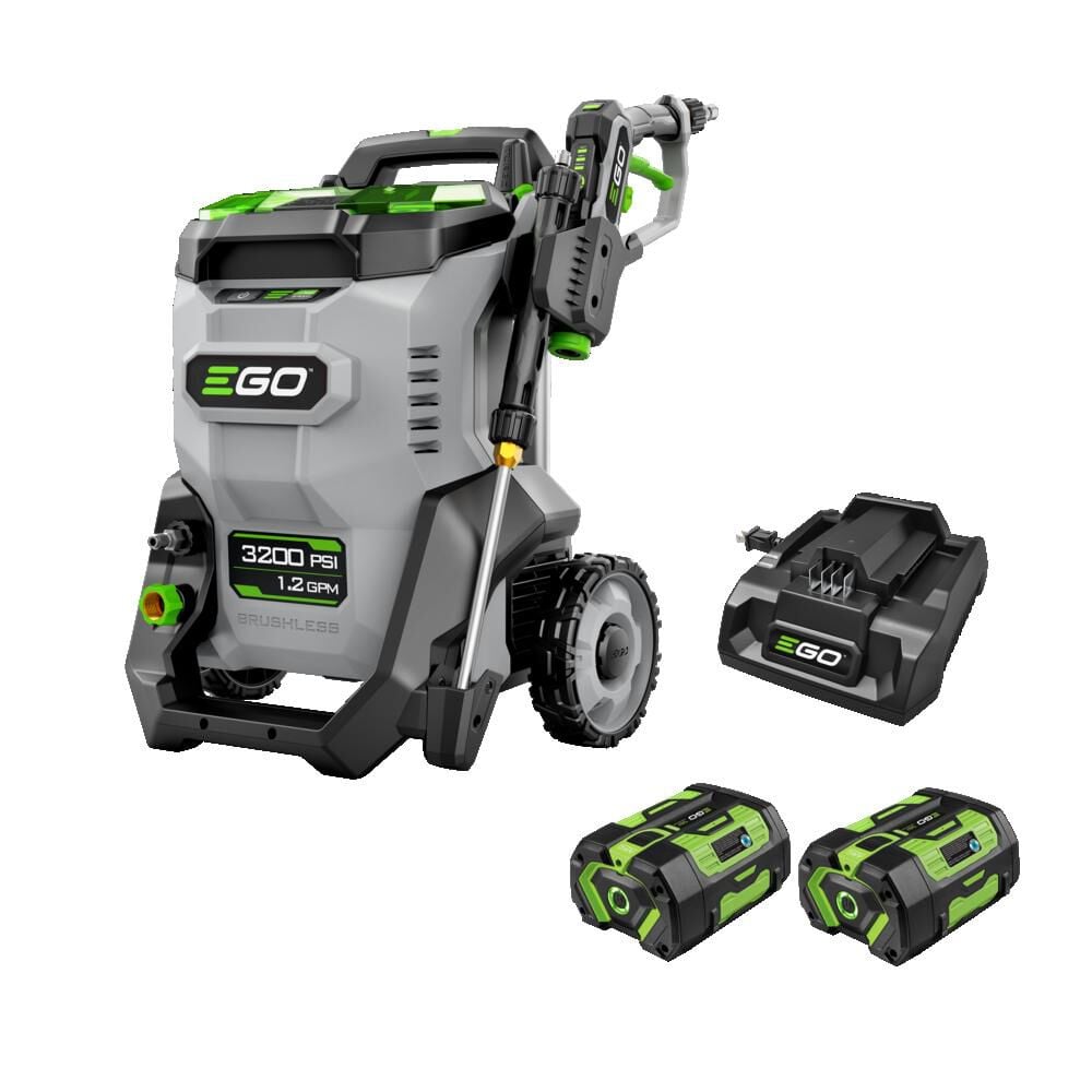 EGO POWER 3200 PSI 1.2 GPM Battery Powered Cold Water Pressure Washer with 5 Spray Nozzles 6.0Ah Kit – HPW3204-2