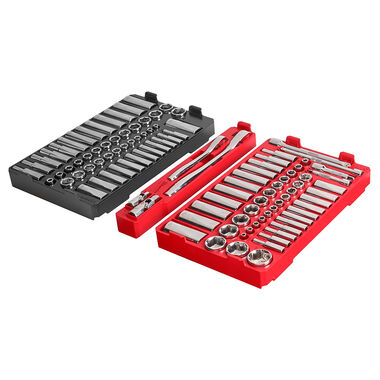 Milwaukee 1/4in & 3/8 106pc Ratchet and Socket Set in PACKOUT - SAE & Metric, large image number 5