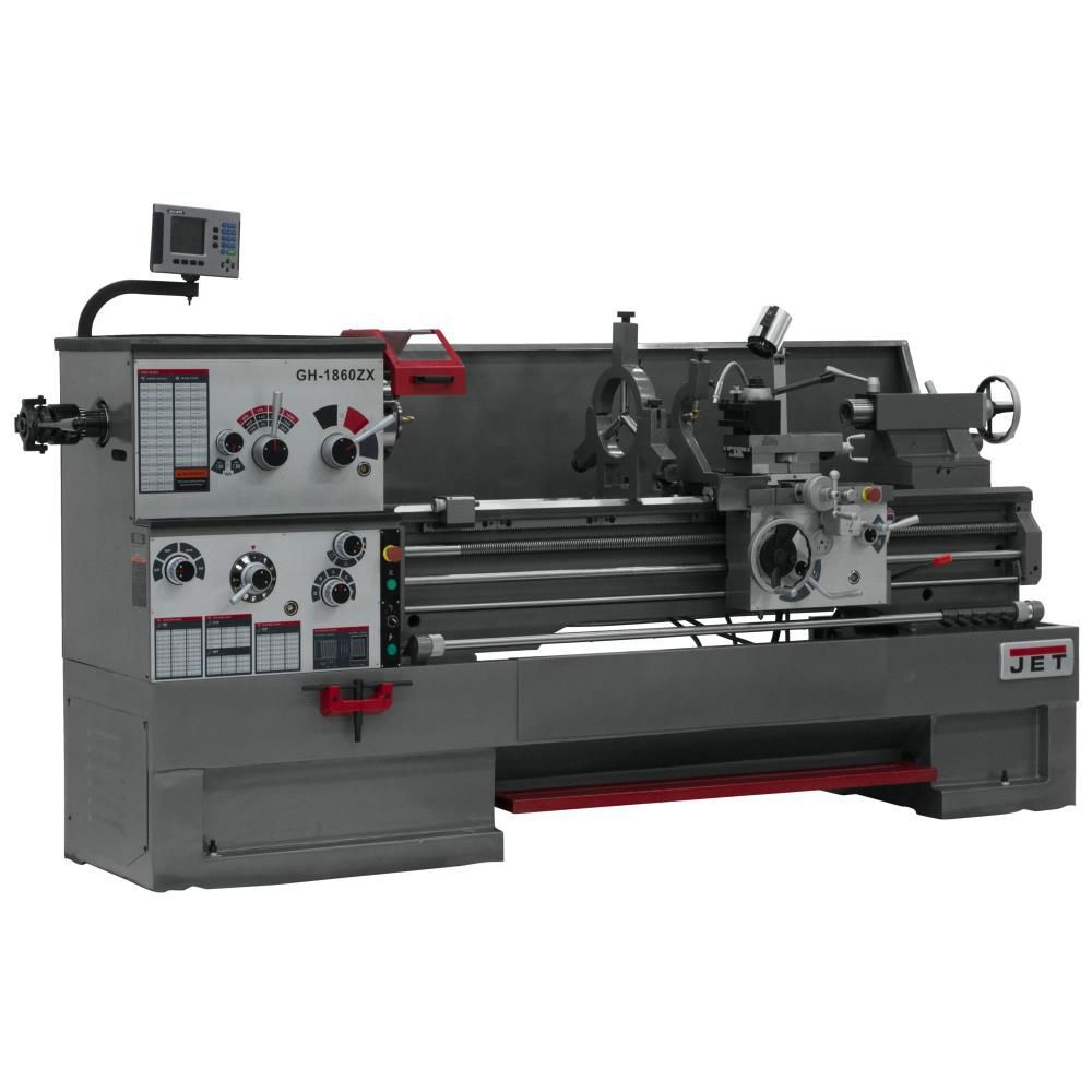 JET Gear Head 22 x 80 ZX Lathe with ACU-RITE 203 DRO and Taper Attachment, large image number 1