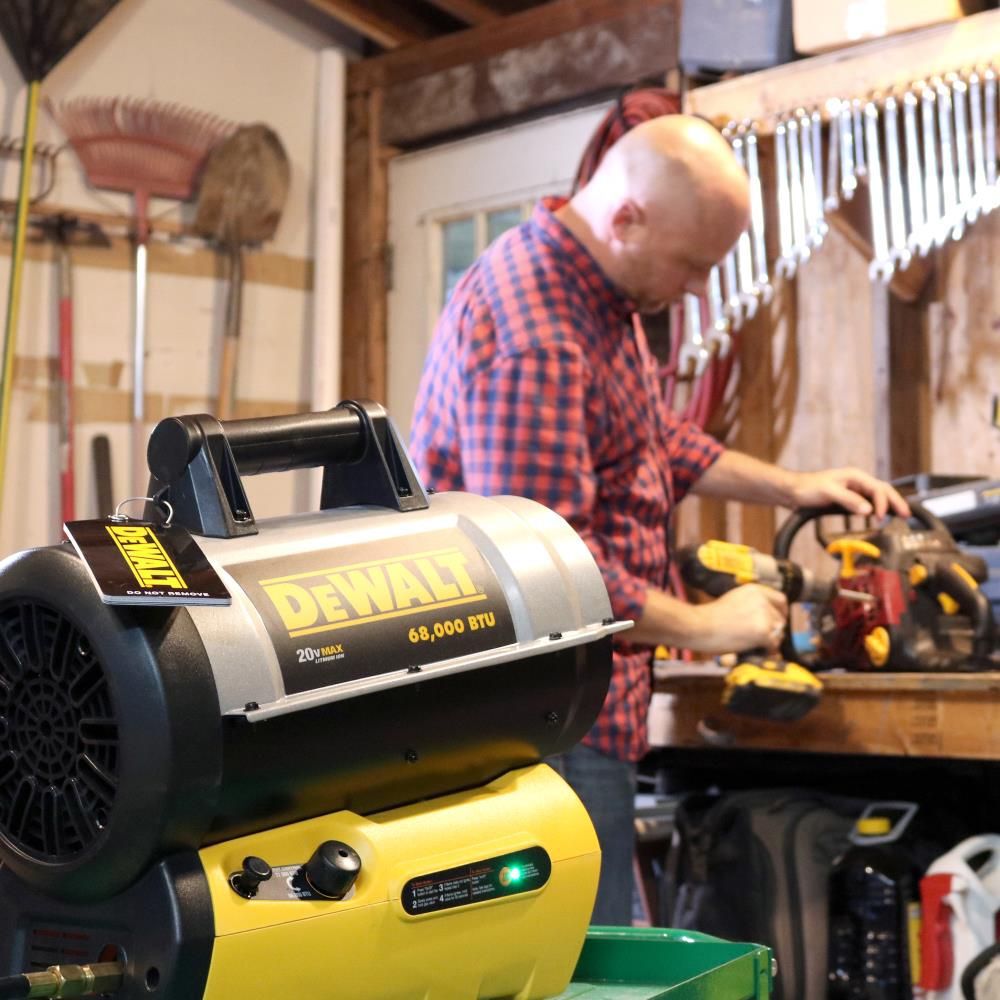 DEWALT 68000 BTU Cordless Portable Forced Air Propane Heater, large image number 4