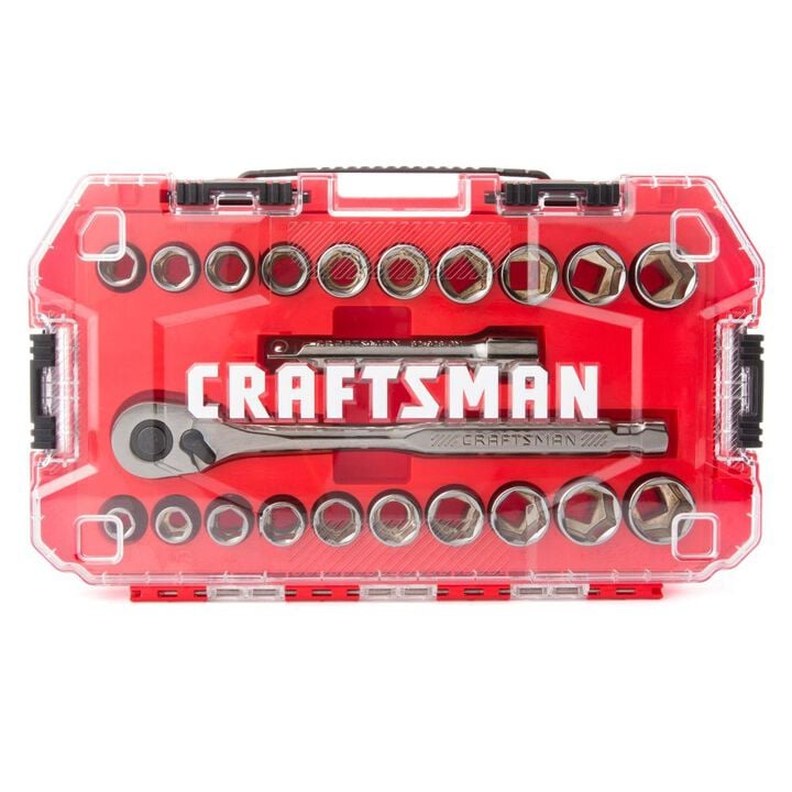 CRAFTSMAN Gunmetal Chrome 1/2-in Drive Mechanics Tool Set, 22pc, large image number 8