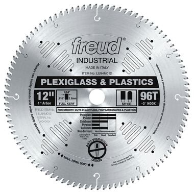 Freud 12in Blade for Plexiglass/Plastics, large image number 0